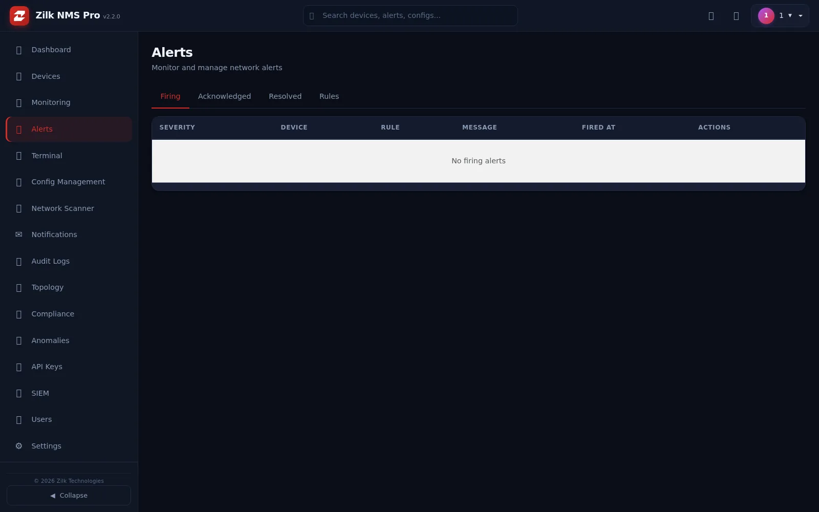 Zilk NMS Pro screen